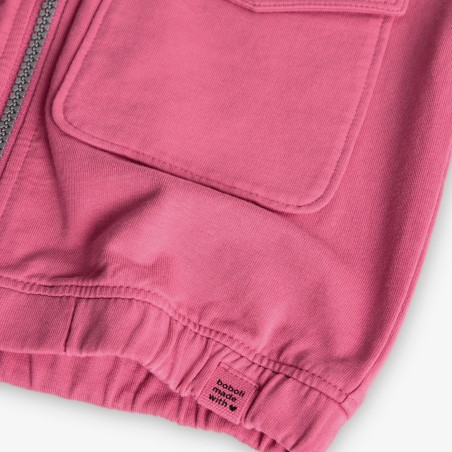 Mikina na zips s kapucňou Boboli - ružová