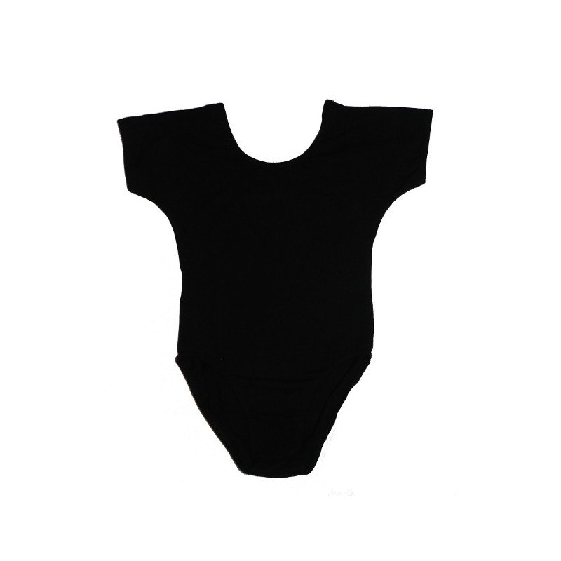 Gymnastický Dres s krátkym rukávom - čierny